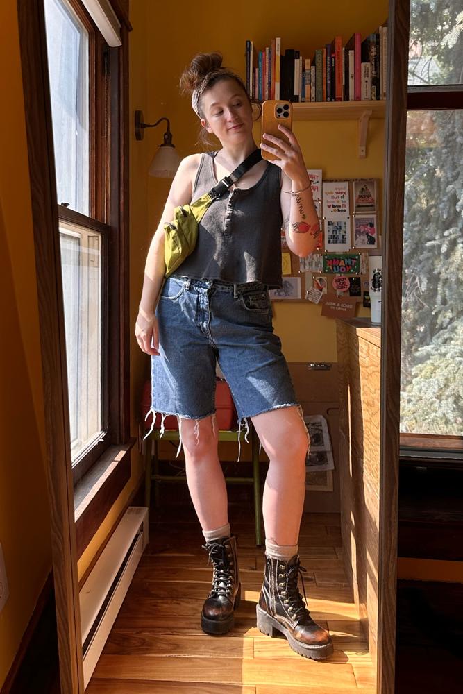 thriftbee's fit featuring Madewell, Old Navy, St. John's Bay, Madden Girl, BAGGU