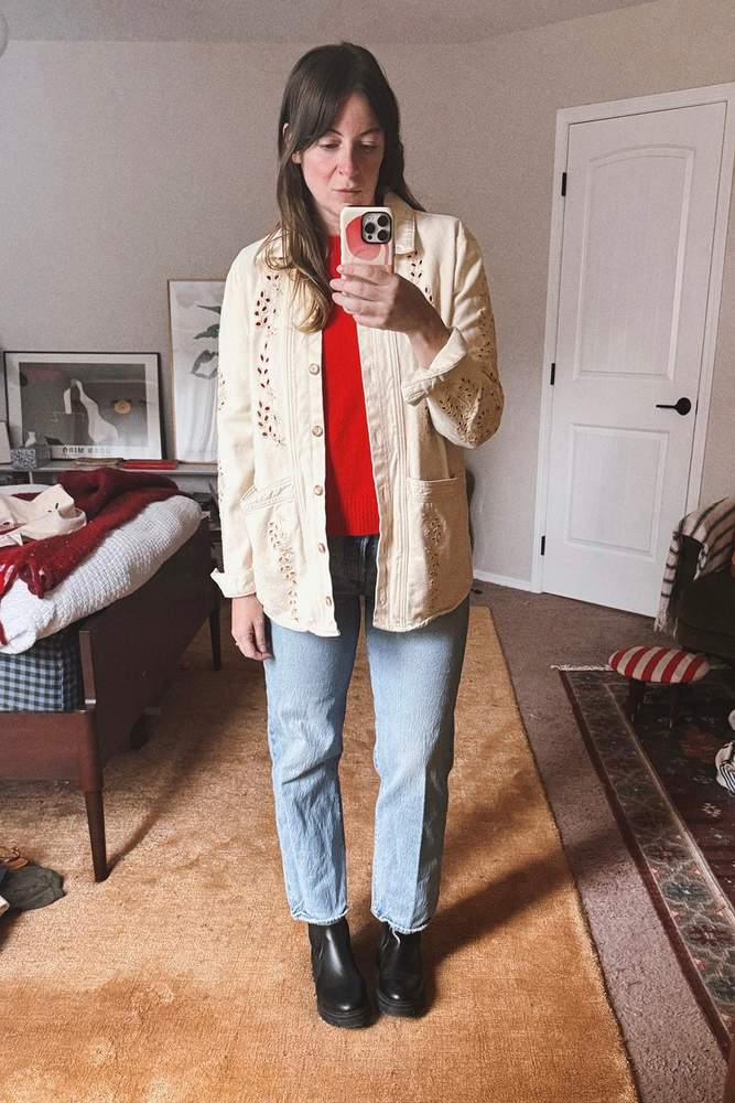 NicoleGregory's fit featuring Sezane, Levi's, Still Here