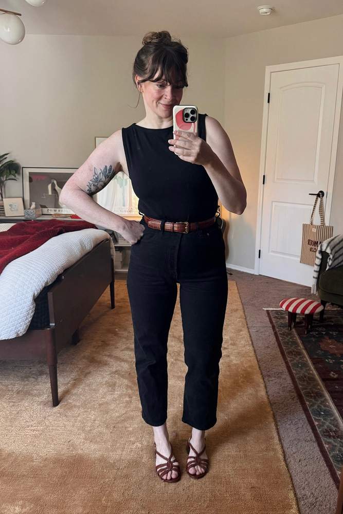 NicoleGregory's fit featuring Madewell, Levi's, NA NIN, Sezane