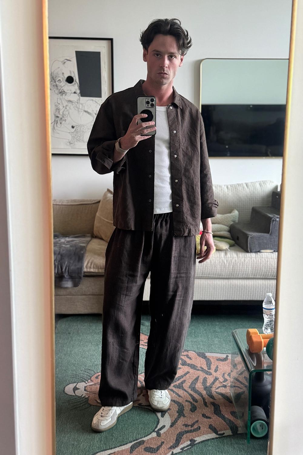 Post featuring Workshop Shirt - Dark Brown Linen Washi